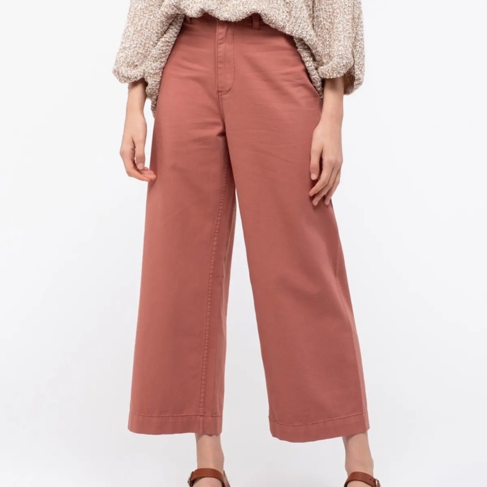 Blu Pepper High-waisted Wide Leg Cropped Pants
